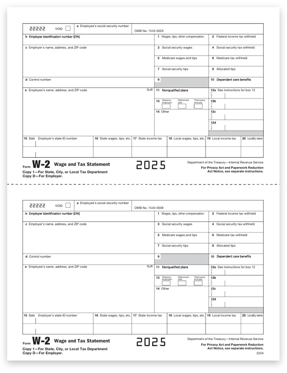 Order W2 Tax Form Copy D-1 for 2025, Employer State, Local or File, Official 2up Preprinted W2 Forms at Big Discounts, No Coupon Needed. W2 Efiling Options Too - DiscountTaxForms.com