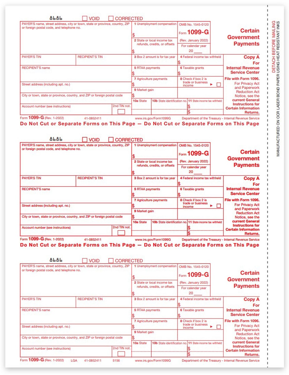 1099G Form for Certain Government Payments - DiscountTaxForms