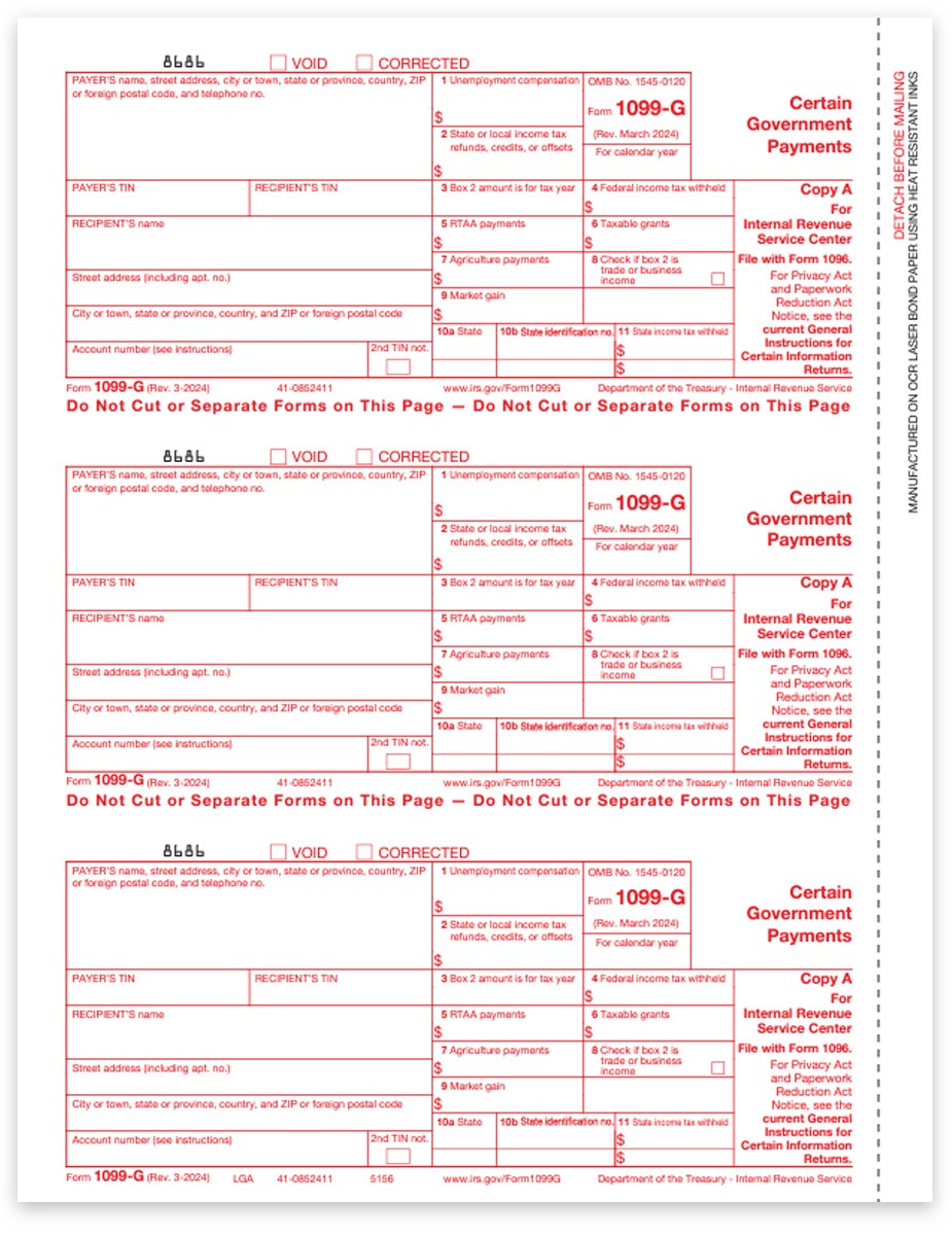 Order 1099G Tax Forms, IRS Copy A Official 1099-G Forms for Certain Government Payments. Big Discounts, No Coupon Code Needed - DiscountTaxForms.com