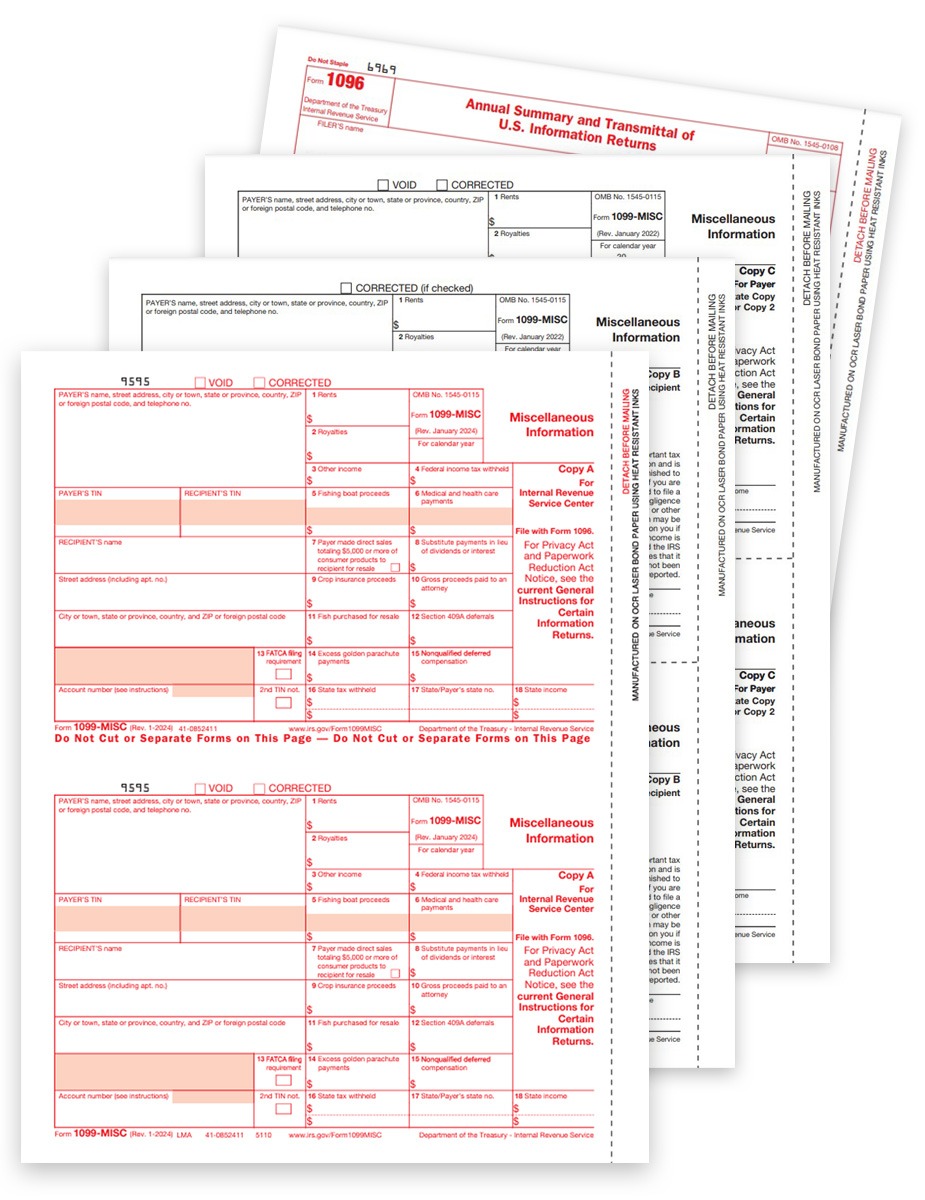 Order 1099MISC Tax Forms Sets with Recipient and Payer Forms Plus 1096 Transmittal Forms at Big Discounts, No Coupon Needed - DiscountTaxForms.com