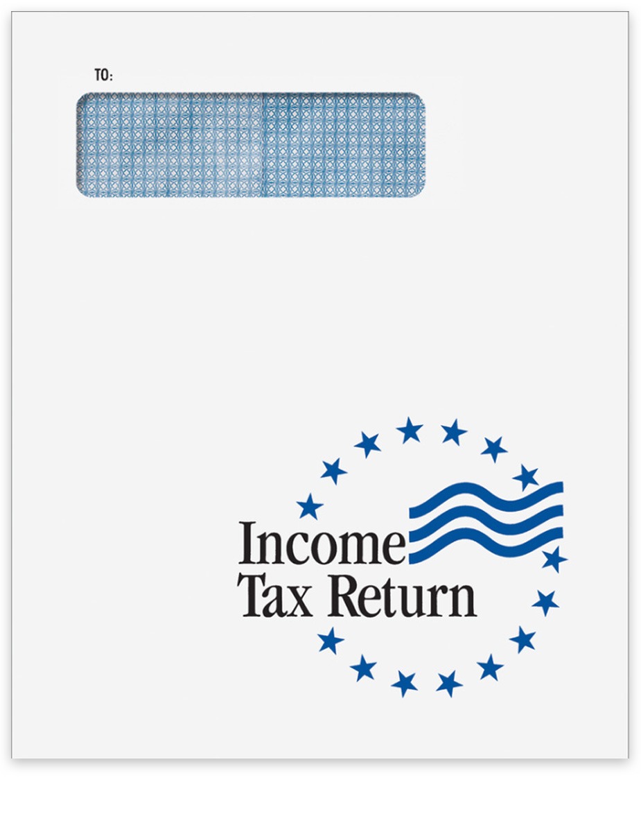 Client Income Tax Return Envelope with Window for 1040 Address - DiscountTaxForms.com