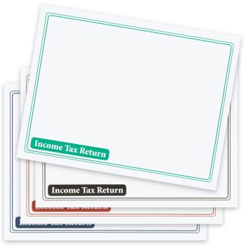 13x10 Large Client Income Tax Return Envelope. Landscape Format. No Windows. 4 Colors, Black, Green, Blue, Red - DiscountTaxForms.com