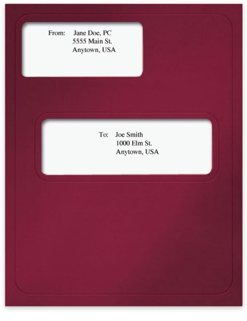 Window Folders for CCH ProSystem Software Coversheets, Dark Red Burgundy - DiscountTaxForms.com