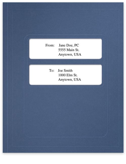 Tax Software Folders with 2 Center Windows for ATX & UltraTax, Blue - DiscountTaxForms.com