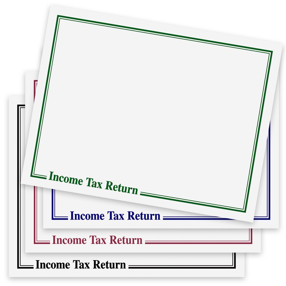 13x10 Large Client Income Tax Return Envelope. Landscape Format. White Envelope. 4 Colors, Black, Green, Blue, Red - DiscountTaxForms.com