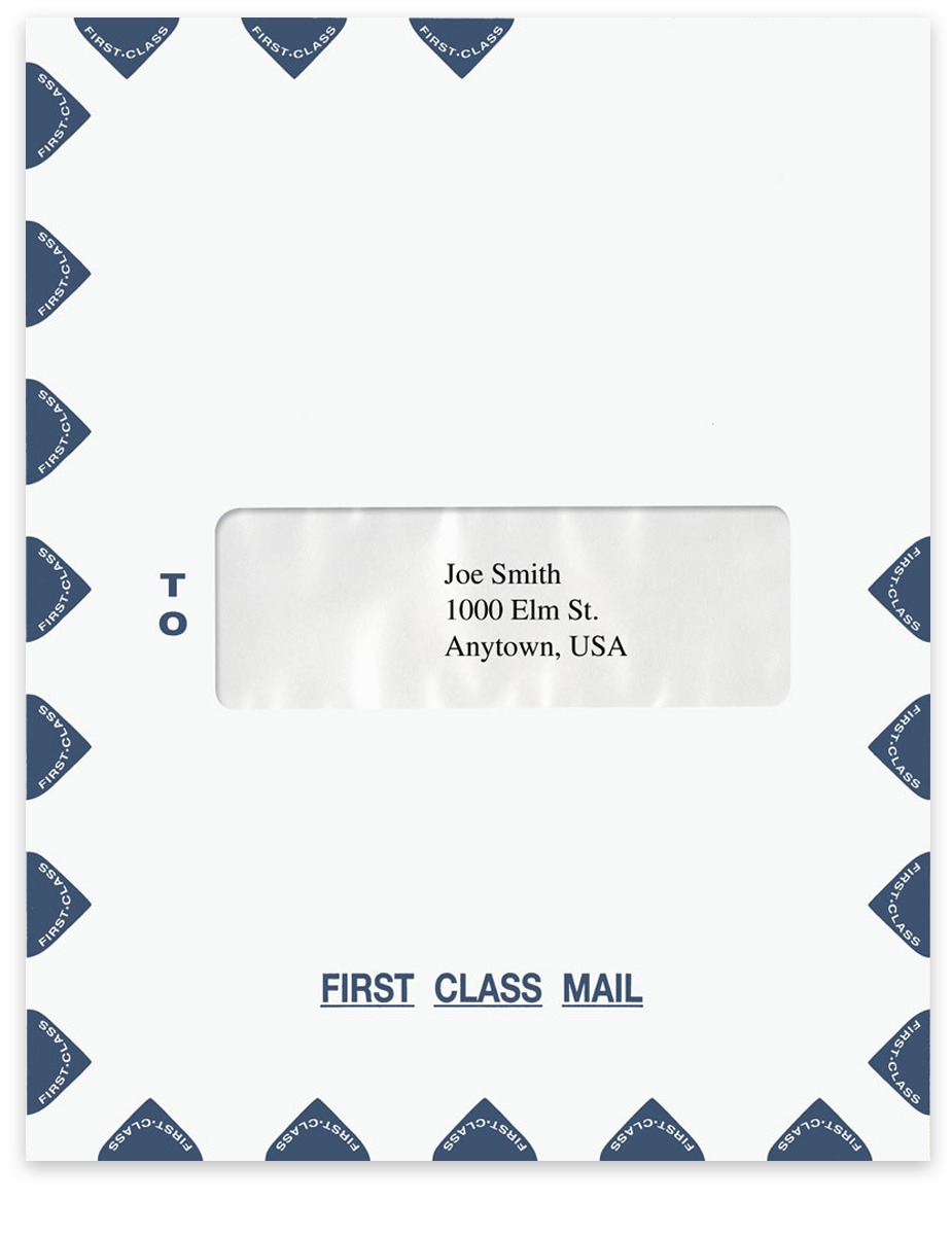 1st Class Mail Envelope with One Single Center Window for Address Coversheets - DiscountTaxForms.com