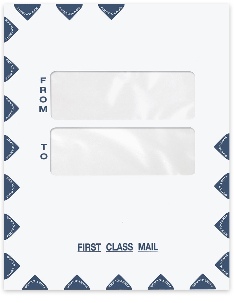 9-1/2 x 12 Large First Class Envelope Double Windows in the Center for address cover sheets PES45 PEO41 - Discount Tax Forms