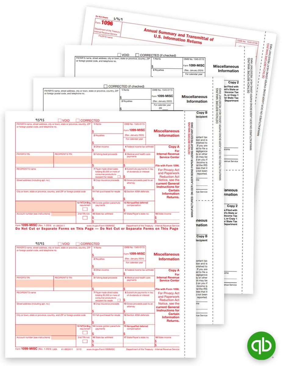 Intuit QuickBooks Compatible 1099-MISC Tax Forms Sets, Official 1099MISC Forms and Easy E-File Options at Big Discounts, No Coupon Needed - DiscountTaxForms.com