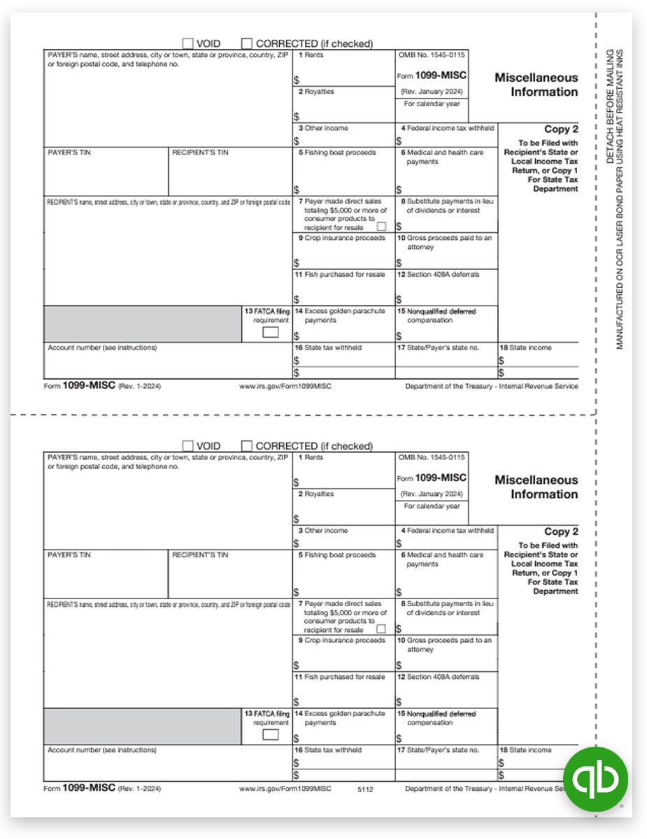 Intuit QuickBooks Compatible 1099-MISC Tax Forms, Official Payer Copy 2 1099MISC Forms and Online E-File Options at Big Discounts, No Coupon Needed - DiscountTaxForms.com