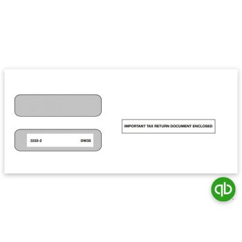 Intuit QuickBooks Compatible W2 Envelopes, 3up Format W2 Forms, Adhesive Self Seal Flap, "Important Tax Return Documents Enclosed" Printed on Front - DiscountTaxForms.com