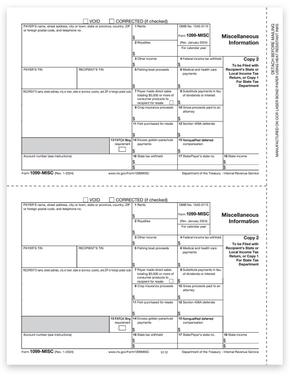 1099MISC Tax Form, Payer Copy 2 for State, Local or File, Official Preprinted 1099-MISC Forms at Big Discounts No Coupon Needed - DiscountTaxForms.com