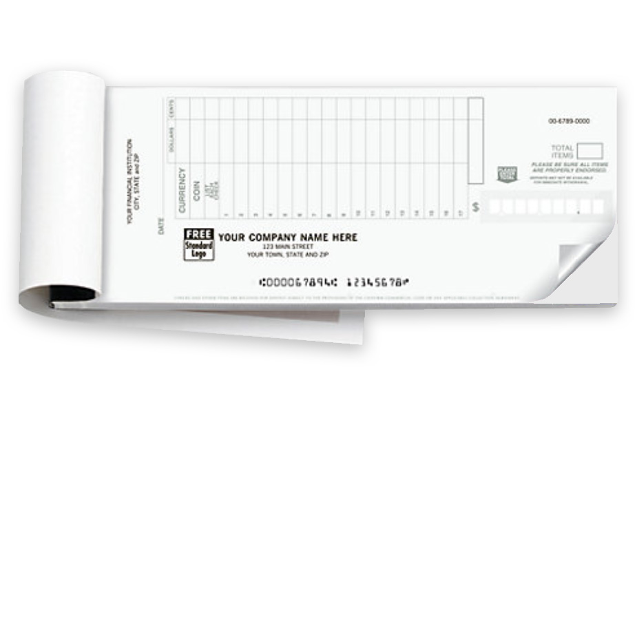 Bank deposit slip booklet, 1-part forms with 75 slips per book - DiscountTaxForms.com