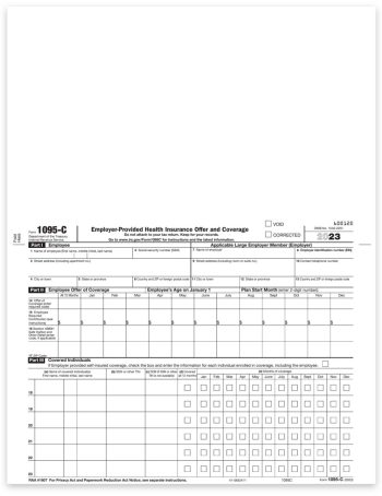 ACA Form 1095C for Health Insurance Reporting by Employers with 50+ Employees for 2023. ComplyRight or Laser Link Software Compatible - DiscountTaxForms.com