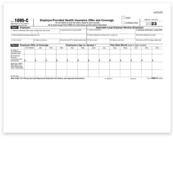 1095C Forms for Employer Provided Health Coverage, Official IRS Half-Sheet Format for 2023 - DiscountTaxForms.com