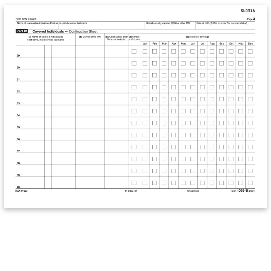 1095C Form for Dependents, Official IRS Half-Page Form for 1095 ACA Reporting of Dependent Coverage for 2024 at Big Discounts, No Coupon Needed - DiscountTaxForms.com