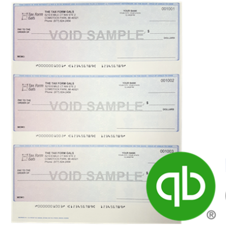3up Checks for QuickBooks with Logos, Compatibility Guaranteed! - DiscountTaxForms.com