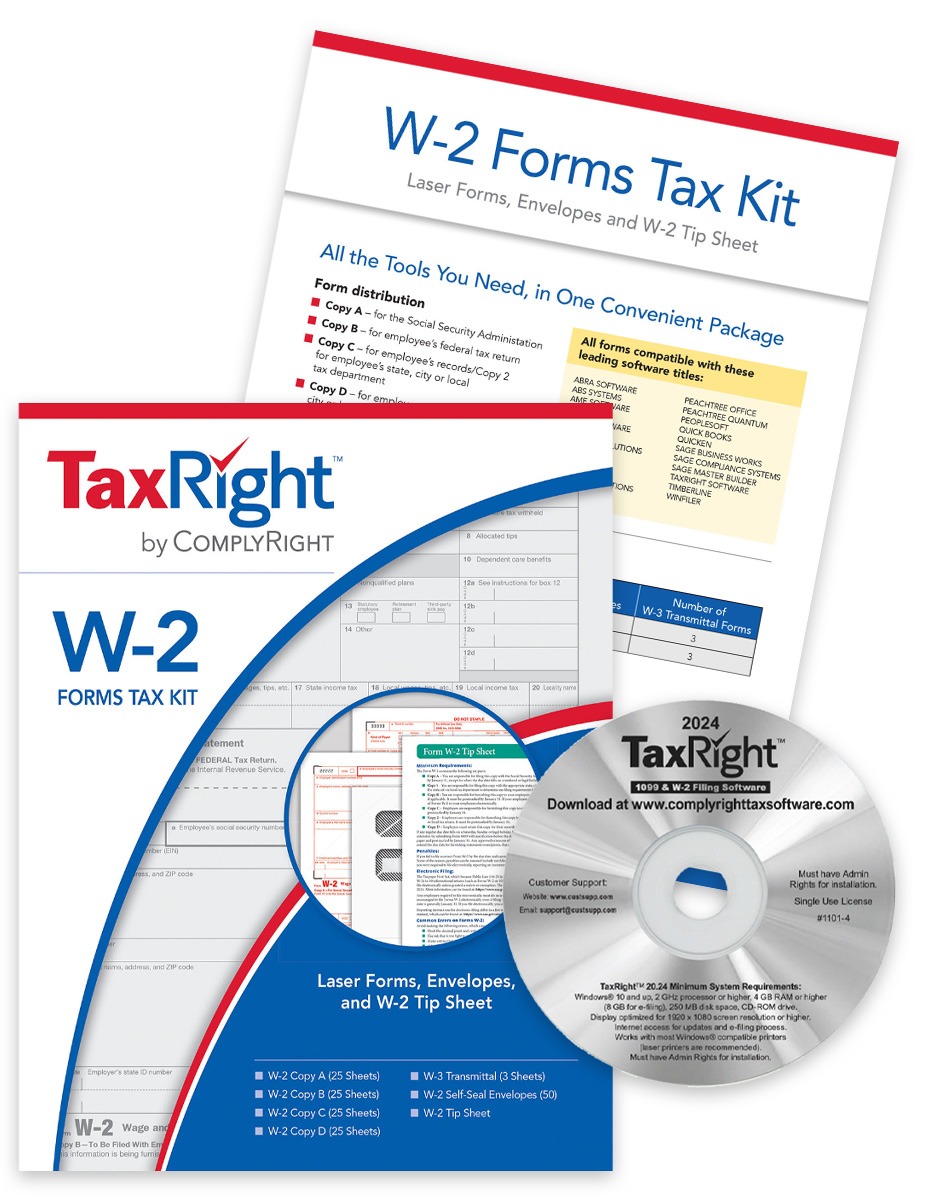 W2 Tax Software and Efiling with W-2 Forms and Envelopes Kit for 2024 - DiscountTaxForms.com