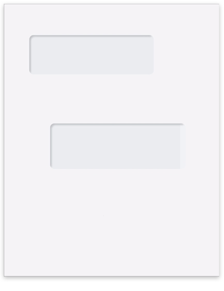 Large White Envelope with Double Windows, Offset for To and From Address - DiscountTaxForms.com