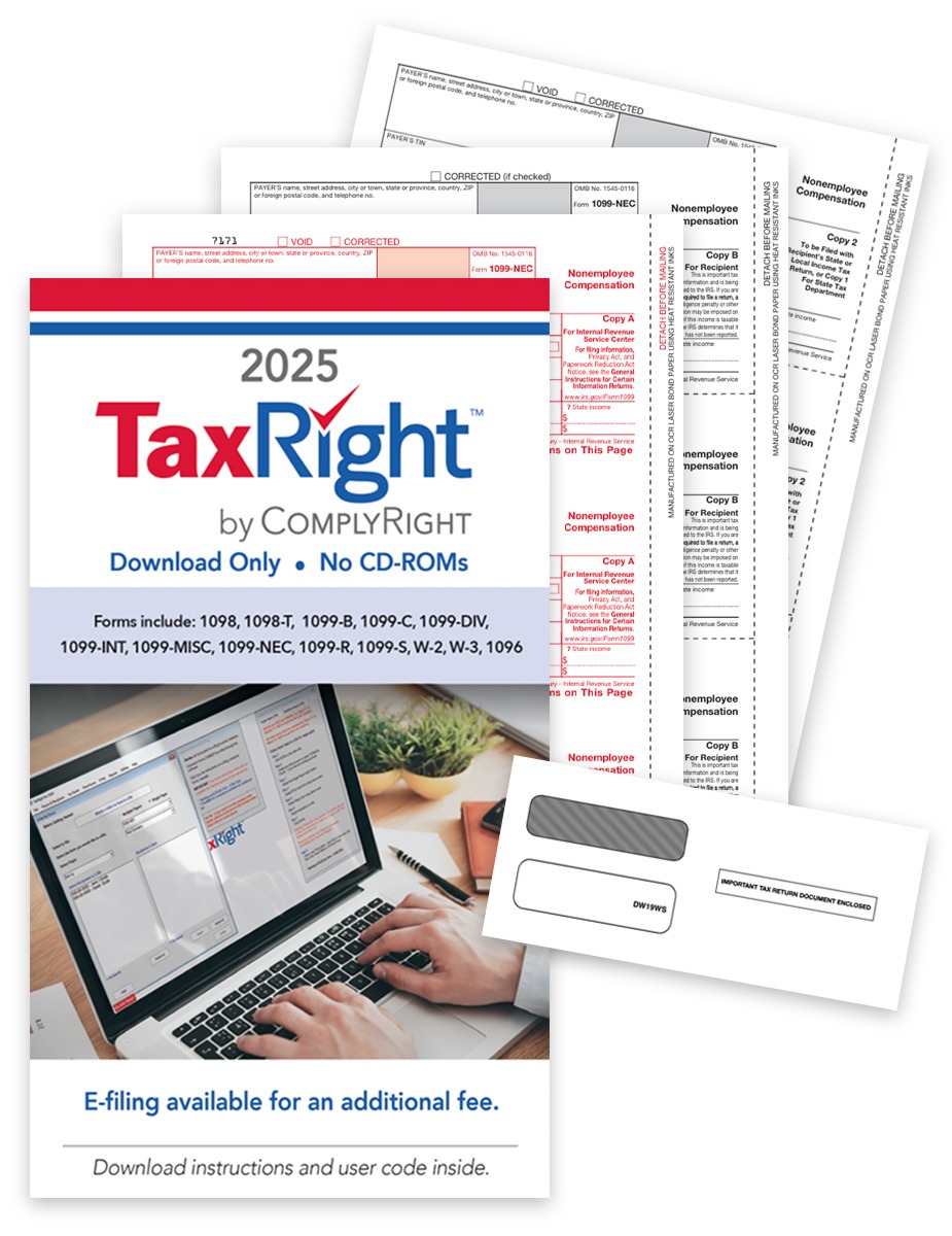 Order 1099NEC Software and Efiling Kit with 1099-NEC Forms and Envelopes and Easy E-filing with the IRS - DiscountTaxForms.com