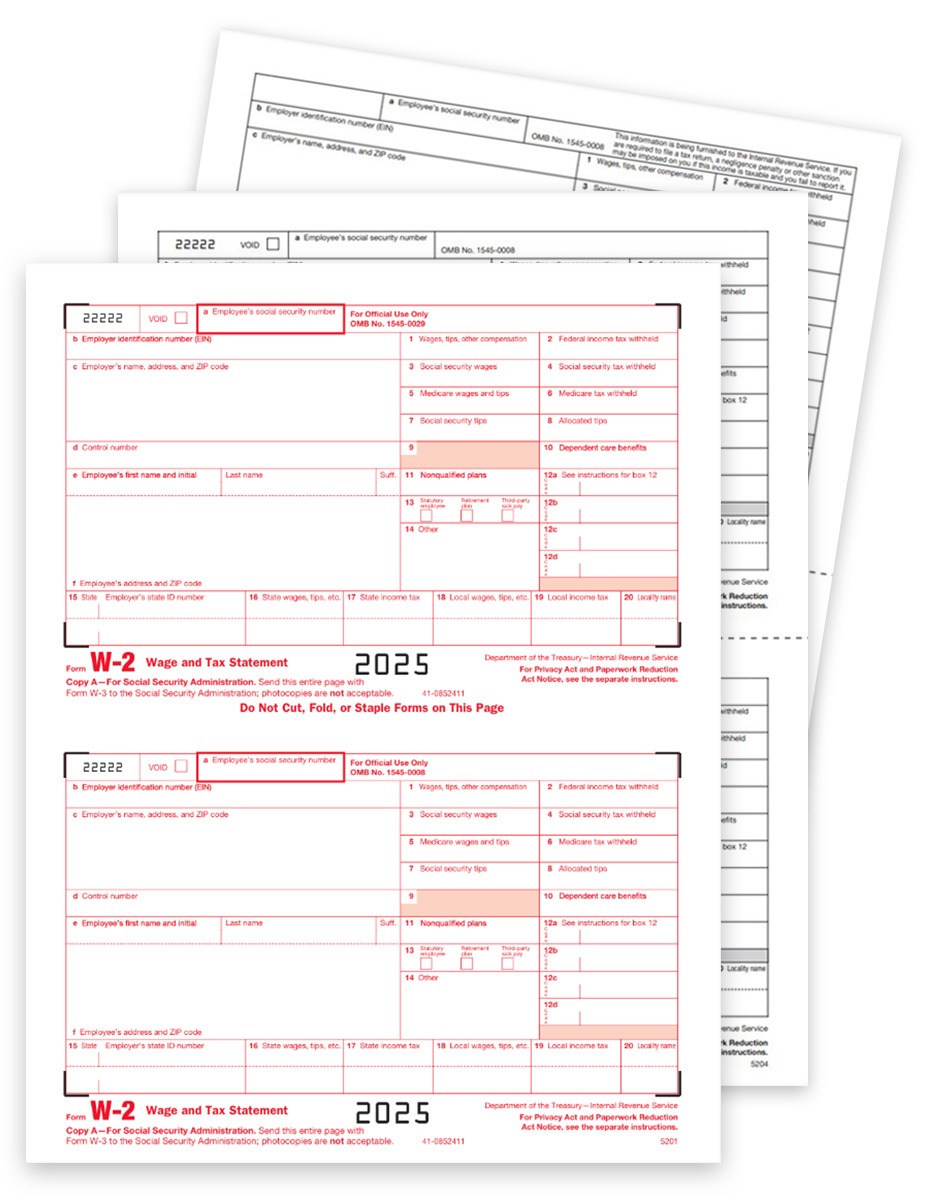 Order W2 Tax Form Sets for 2025, Official Preprinted W2 Forms for Employees and Employers at Big Discounts, No Coupon Needed. Easy W2 Efiling Options too - DiscountTaxForms.com