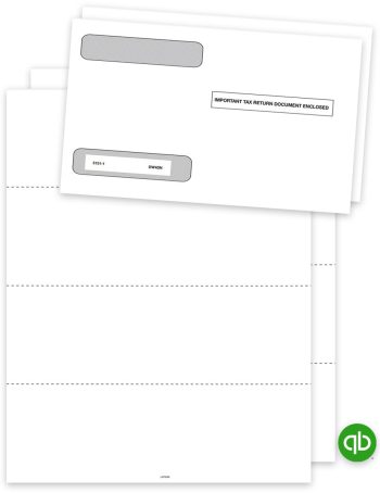 Intuit QuickBooks Compatible W2 Blank Perforated Paper and Envelopes Sets, 4up V2 Horizontal Format - DiscountTaxForms.com