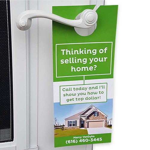 Small Custom Printed Door Hanger Signs for Business, 2-Sided, Full-Color - DiscountTaxForms.com
