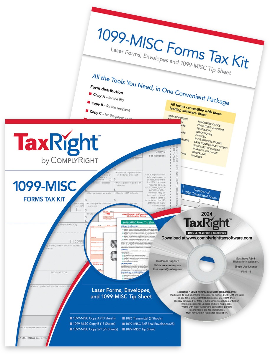 1099MISC Software and Efiling Kit with 1099-MISC Forms and Envelopes and Easy E-filing with the IRS - DiscountTaxForms.com