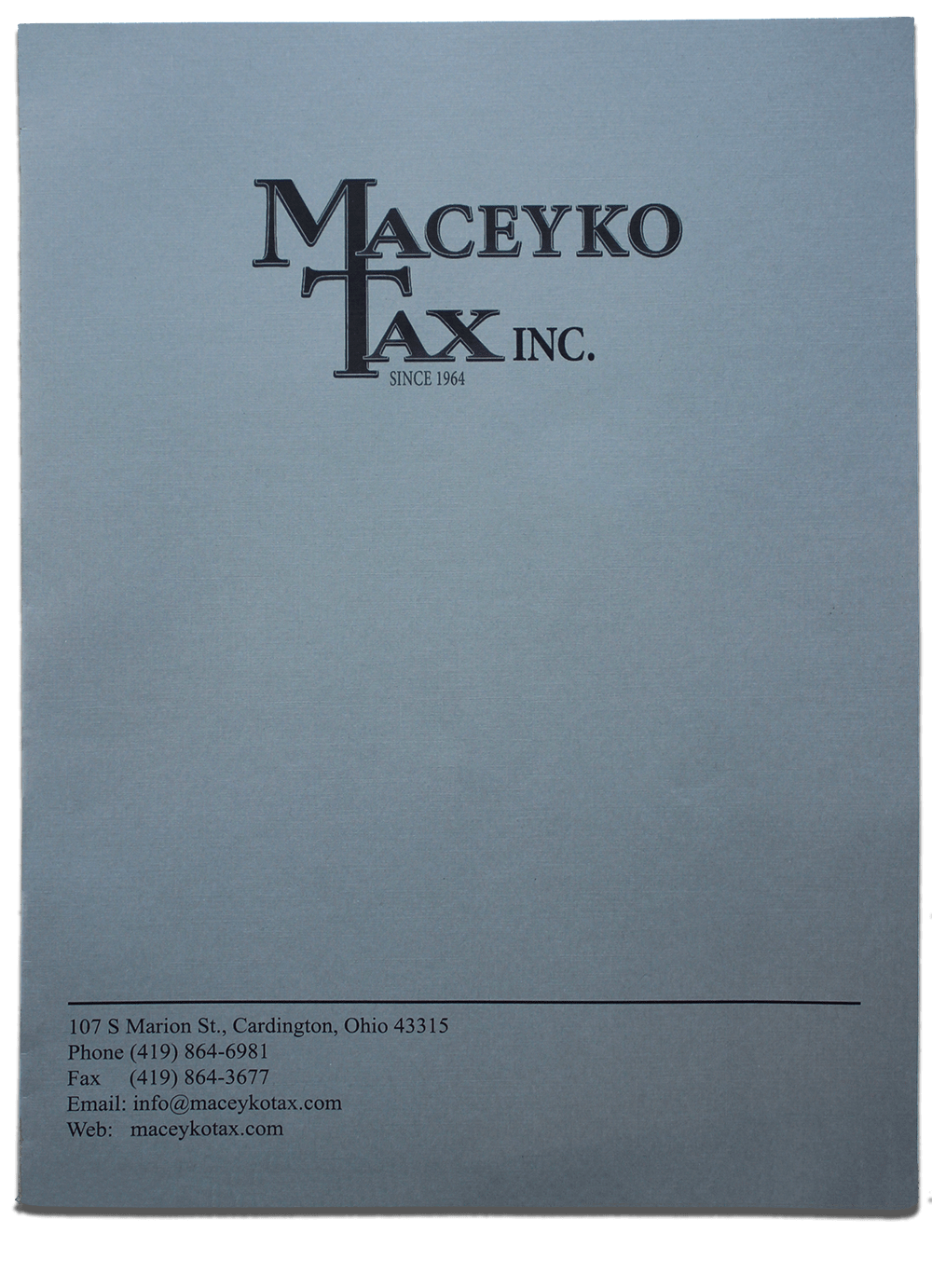 Customized Tax Folders with Grey Paper and Black Ink, Personalized with Business Name and Logo - DiscountTaxForms.com