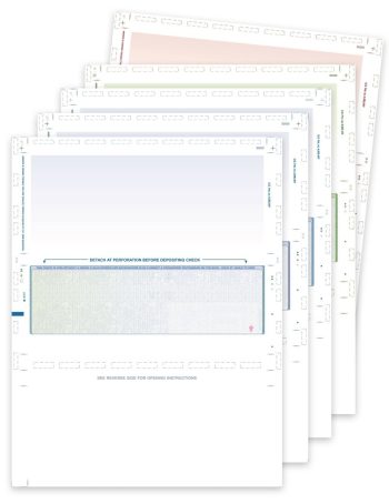 Pressure Seal Check Stock 11" Letter Size, Z-Fold Format, 5 Colors - DiscountTaxForms.com