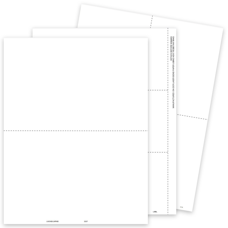 1099 Blank Perforated Paper for 2up, 3up & 4up 1099 Tax Form Printing, Optional Instructions on Backer - DiscountTaxForms.com