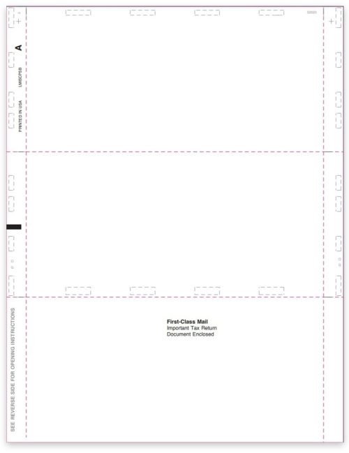 1099MISC Blank Pressure Seal Forms for Recipient Copy B, 11" Z-Fold Format - DiscountTaxForms.com