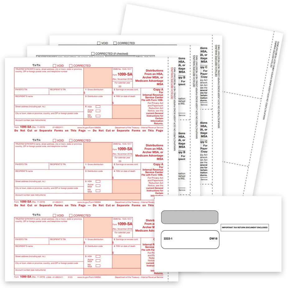 1099SA Forms for Distributions from HSA / MSA - DiscountTaxForms