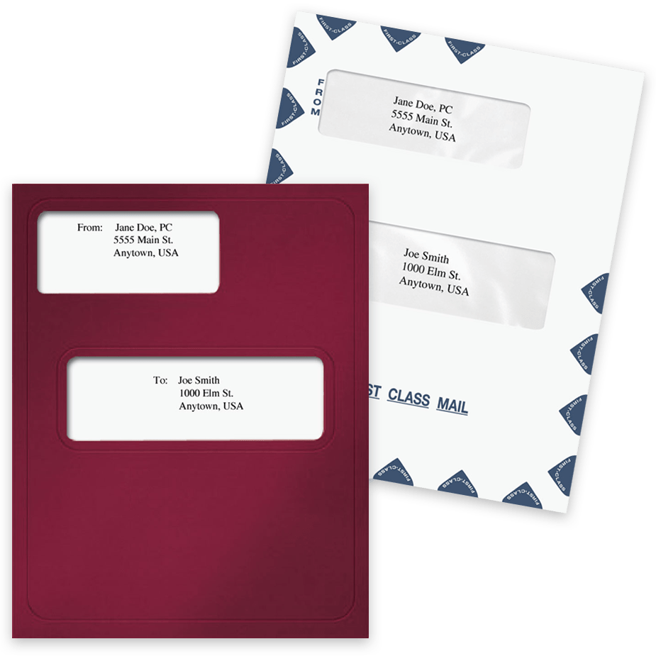 CCH Prosystem Software Compatible Windows Folders and Envelopes for Client Tax Return Presentation - DiscountTaxForms.com