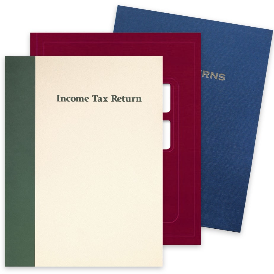 Income Tax Return Folders for CPAs and Accountants, Pocket Folders, Document Covers, Custom Personalized Folders with Ink or Foil Stamping - DiscountTaxForms.com