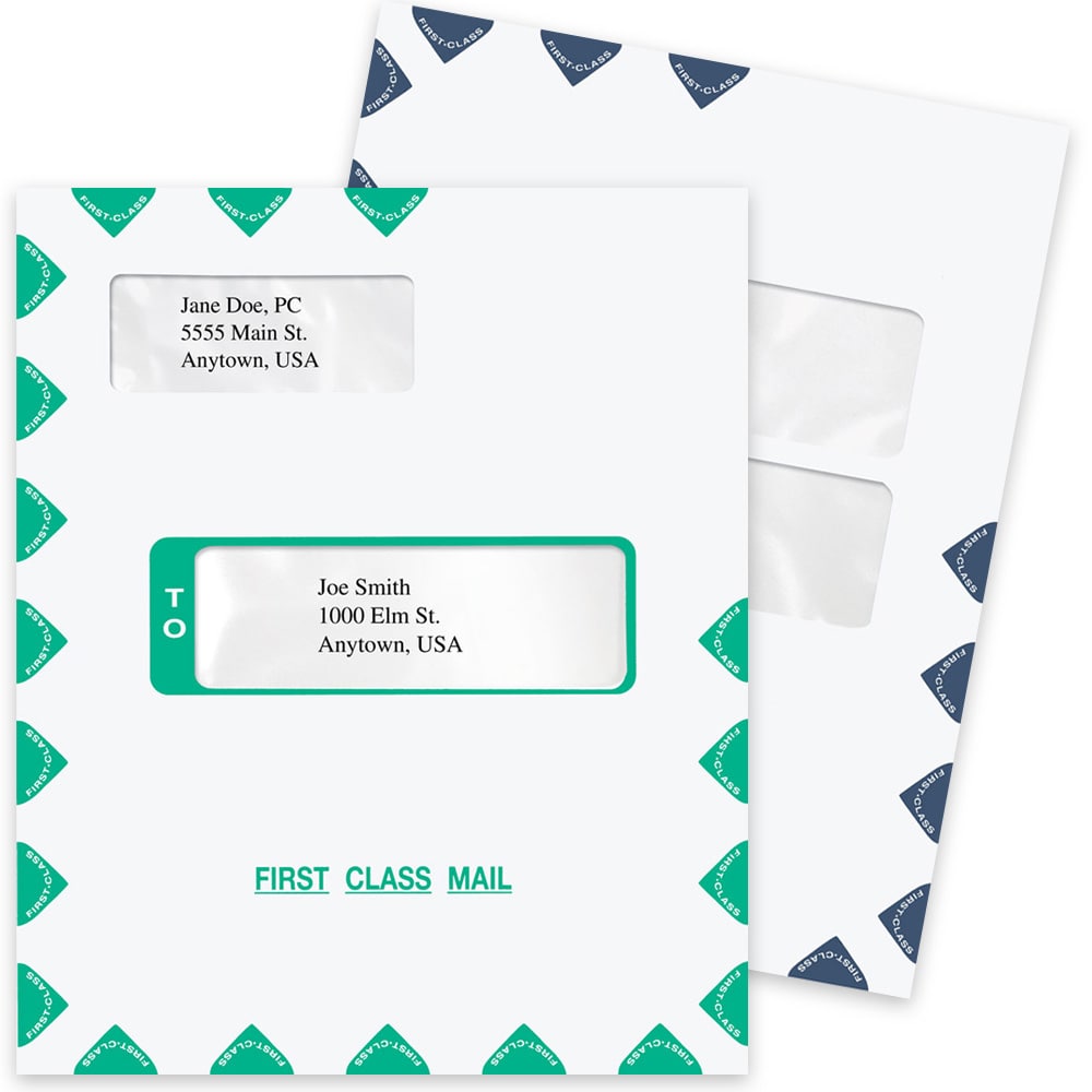 Large First Class Mail Envelopes with Windows, Tax Software Compatible Address Coversheets for Mailing Client Tax Returns and Documents - DiscountTaxForms.com