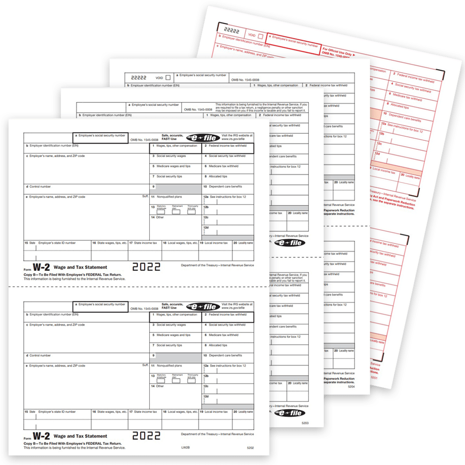 IRS Official 2up Traditional W2 Forms - DiscountTaxForms.com