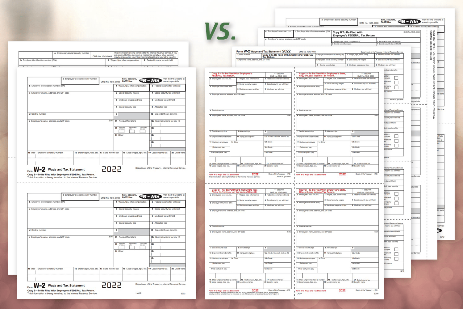 W2 Formats: Official 2up Forms vs. Condensed 3up and 4up Forms - DiscountTaxForms.com