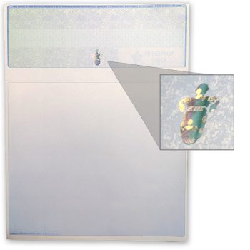Premium Hologram Blank Check Stock for Business. Premium High-Security. Top Check Format. Green-Blue Color. Big Discounts - No Coupon Needed - DiscountTaxForms.com