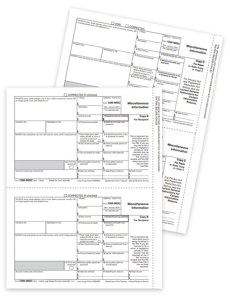 1099MISC Tax Forms and envelopes Sets for Efilers, Recipient and Payer Forms Only at Big Discounts, No Coupon Code Needed - DiscountTaxForms.com