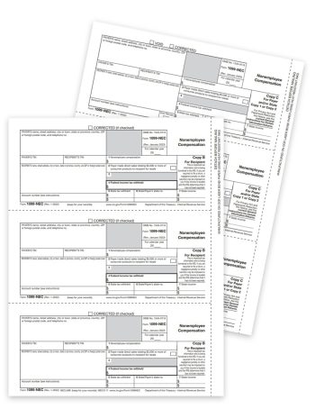 1099NEC Tax Forms Sets for Efilers, with Recipient Copies and Payer State/File Copies, without Copy A forms, Official Preprinted IRS 1099-NEC Forms - DiscountTaxForms.com