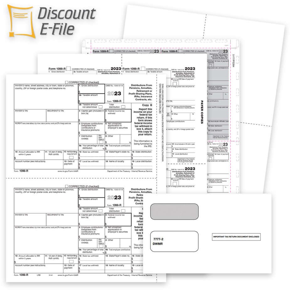 1099R Tax Forms and Envelopes for 2023 - DiscountTaxForms