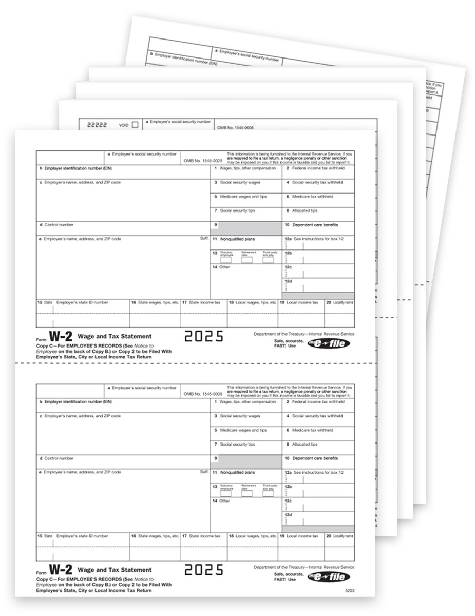 Order W2 Form Sets for Employees in 2025 for Businesses who Efile with the IRS - DiscountTaxForms.com
