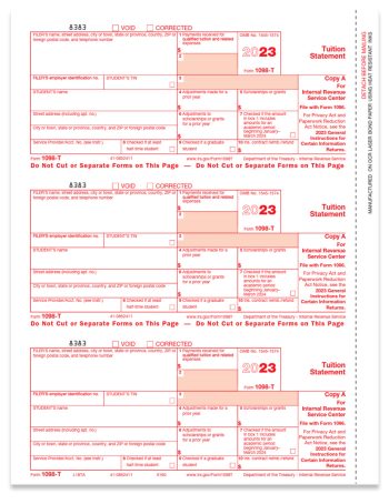 1098T Tax Forms for 2023, Tuition Statement, Official IRS Red Copy A 1098-T Forms - DiscountTaxForms.com