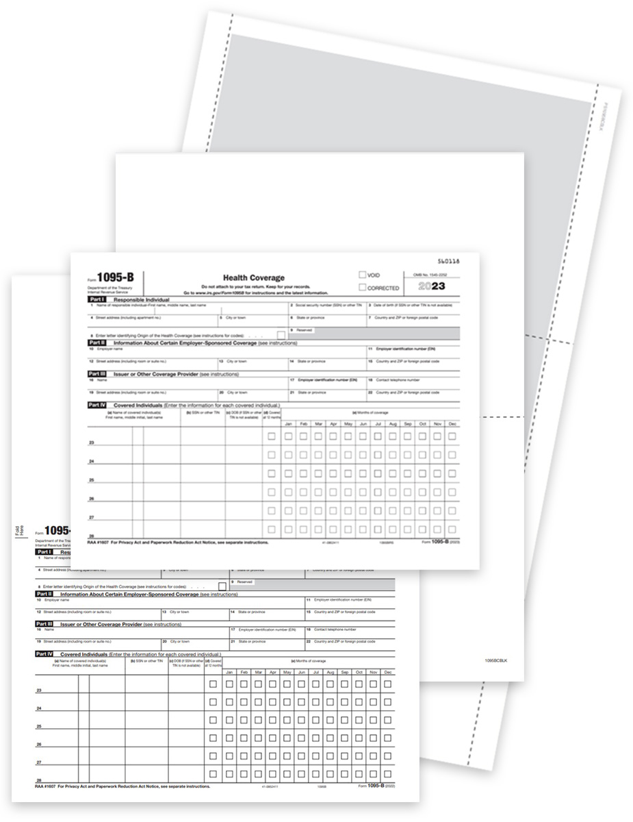 1095B ACA Forms for 2023. Official IRS Forms, Software Compatible, Blank Perf Paper and Envelopes - DiscountTaxForms.com