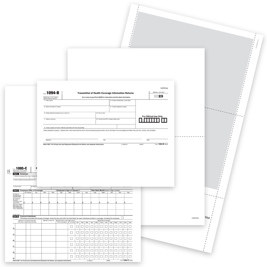 ACA 1095 Forms for Reporting Healthcare Coverage in 2023, Preprinted Forms, Blank Perf Paper, and Official IRS Forms - DiscountTaxForms.com
