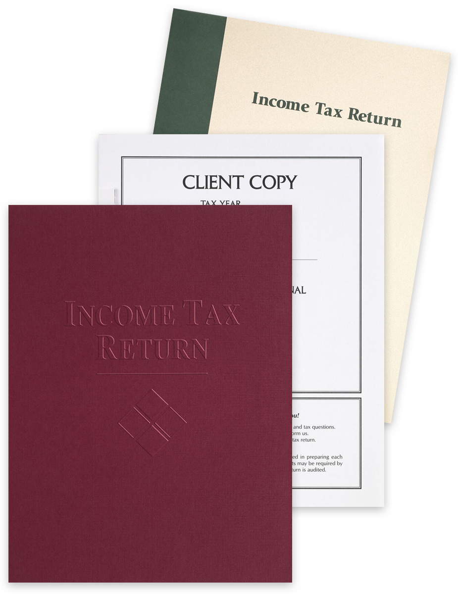 Client Income Tax Return Folders at Discount Prices - No Coupon Code Needed - DiscountTaxForms.com