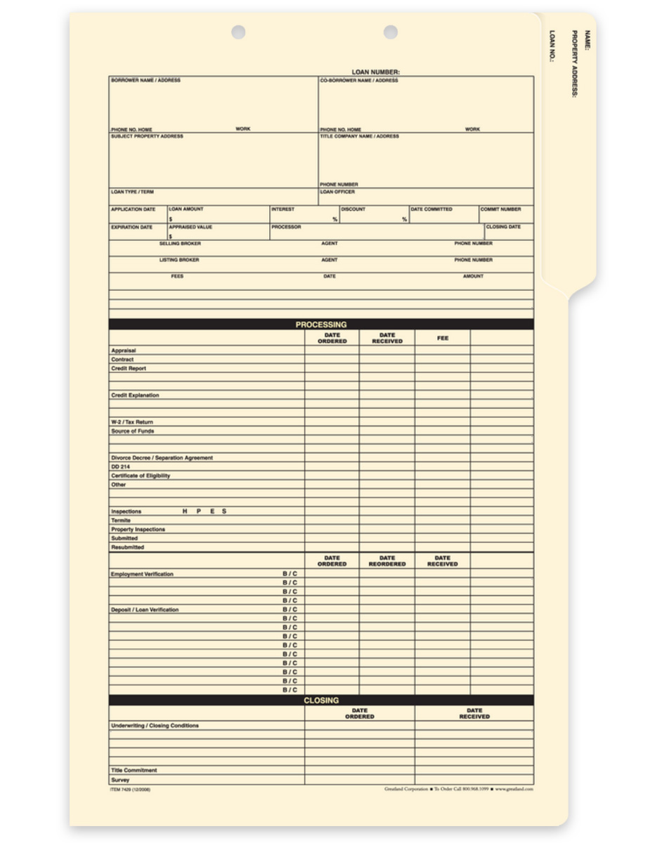 Order Mortgage Status Folders in Bulk and Save. Legal Size. - DiscountTaxForms.com