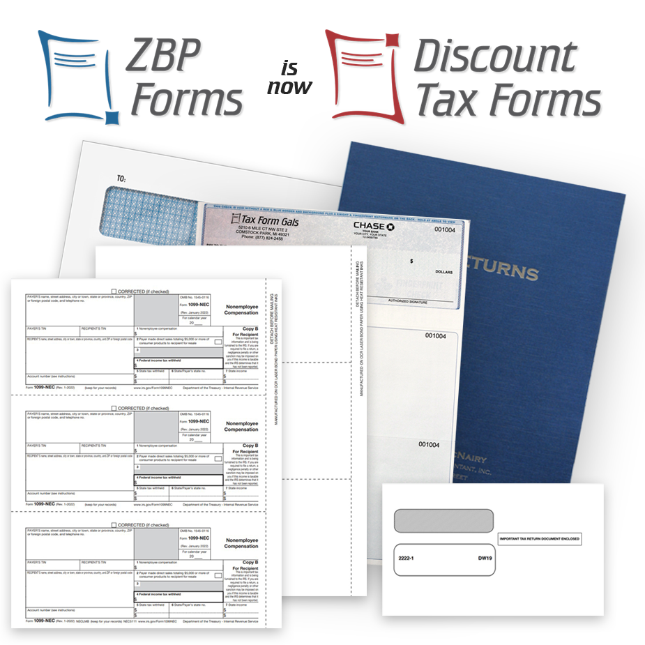 ZBP Forms is now Discount Tax Forms but The Tax Form Gals are still the same - DisountTaxForms.com