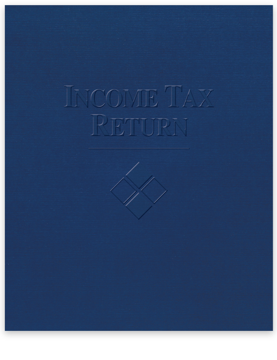 Expanding Pocket, Embossed Income Tax Return Folder for Clients, 2 Pockets, 9-7/8" x 12" Client Tax Folders at Discount Prices, No Coupon Code Needed - DiscountTaxForms.com