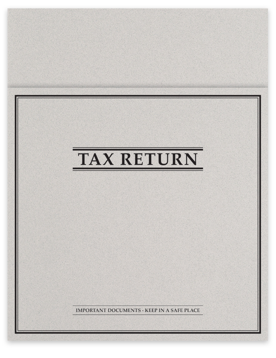 Cut-Away Client Tax Return Folder, Grey Sone-Finish Paper with Border, "Important Documents" PT43G at Discount Prices, No Coupon Code Needed - DiscountTaxForms.com